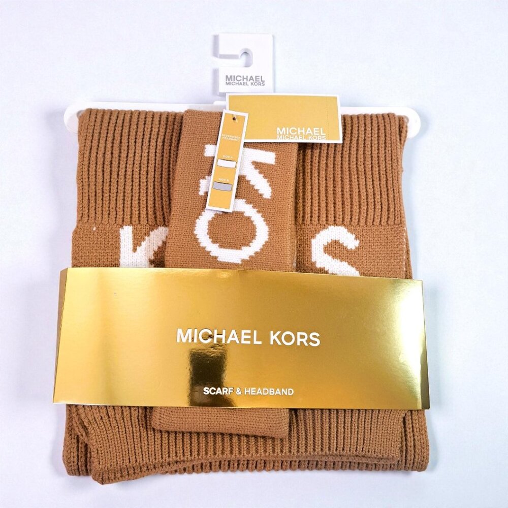 Michael Kors Women's Tan Scarf and Headband Set NWT